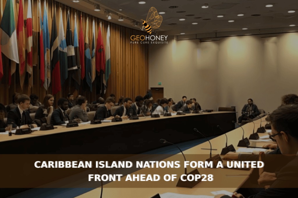 Caribbean leaders discussing climate challenges and planning for COP28 at the second Caribbean Small Island Developing States (SIDS) at Grenada.